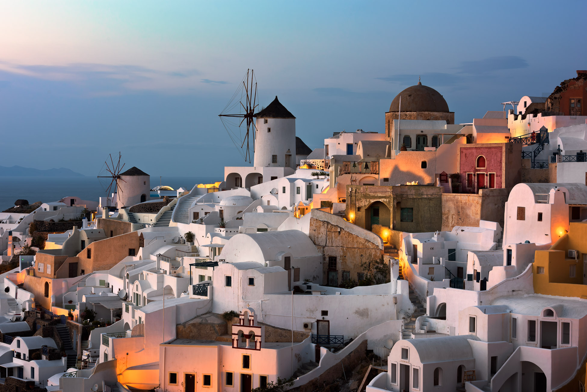 Oia Windmills at Sunset, Santorini Anshar Photography